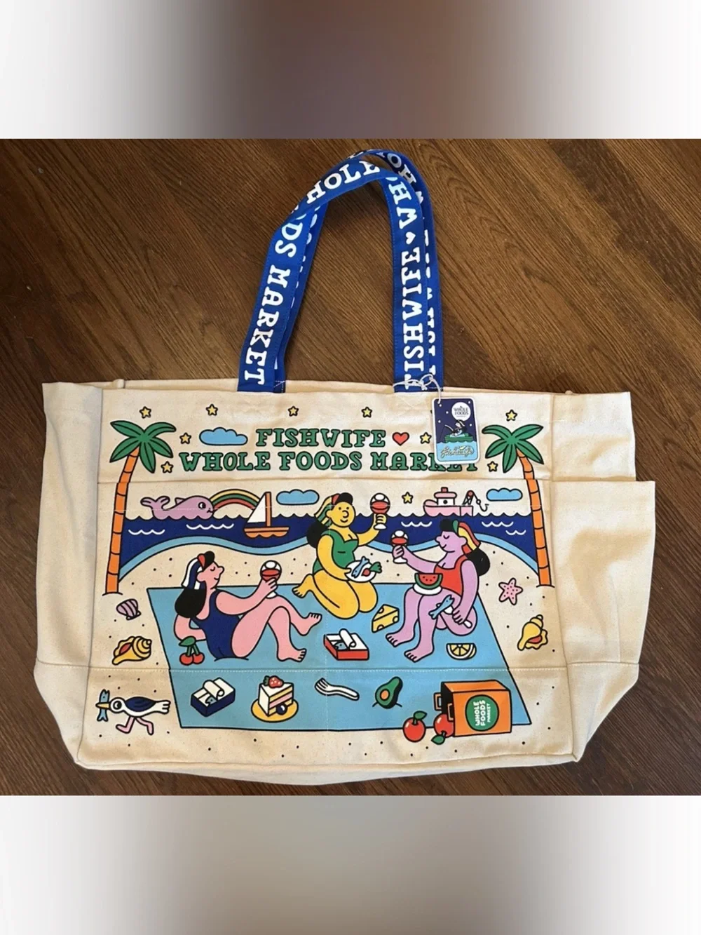 Fishwife x Whole Foods Market Complete 3-Piece Tote Set Large Medium Micro NWT